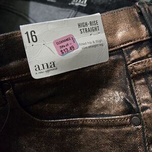 a.n.a Metallic Bronze High-Rise Jeans